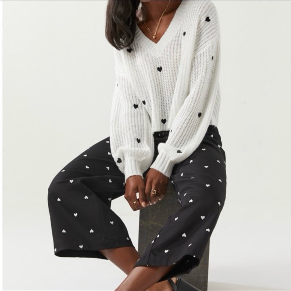 Tori Heart Embroidered Pants